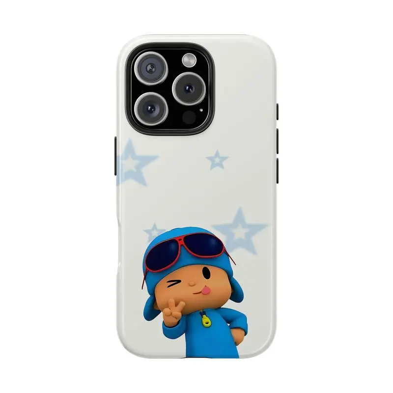 Pocoyo Kawaii Blue Cartoon Phone Case - Slim Soft TPU Protective Cover, Precise Cutouts, Long-Lasting Shield - Kids Gift for iPhone 17/16/15/14/13/12/11 Pro Max Plus & Samsung Devices