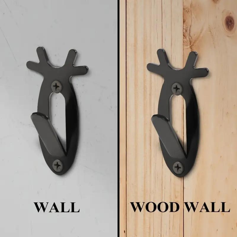 6pcs European Deer Antler Style Mount Skull Wall Hanger,Hook Deer Antelope Antler Mount Bracket Organiser,6pcs Black Utility Hooks #springtok