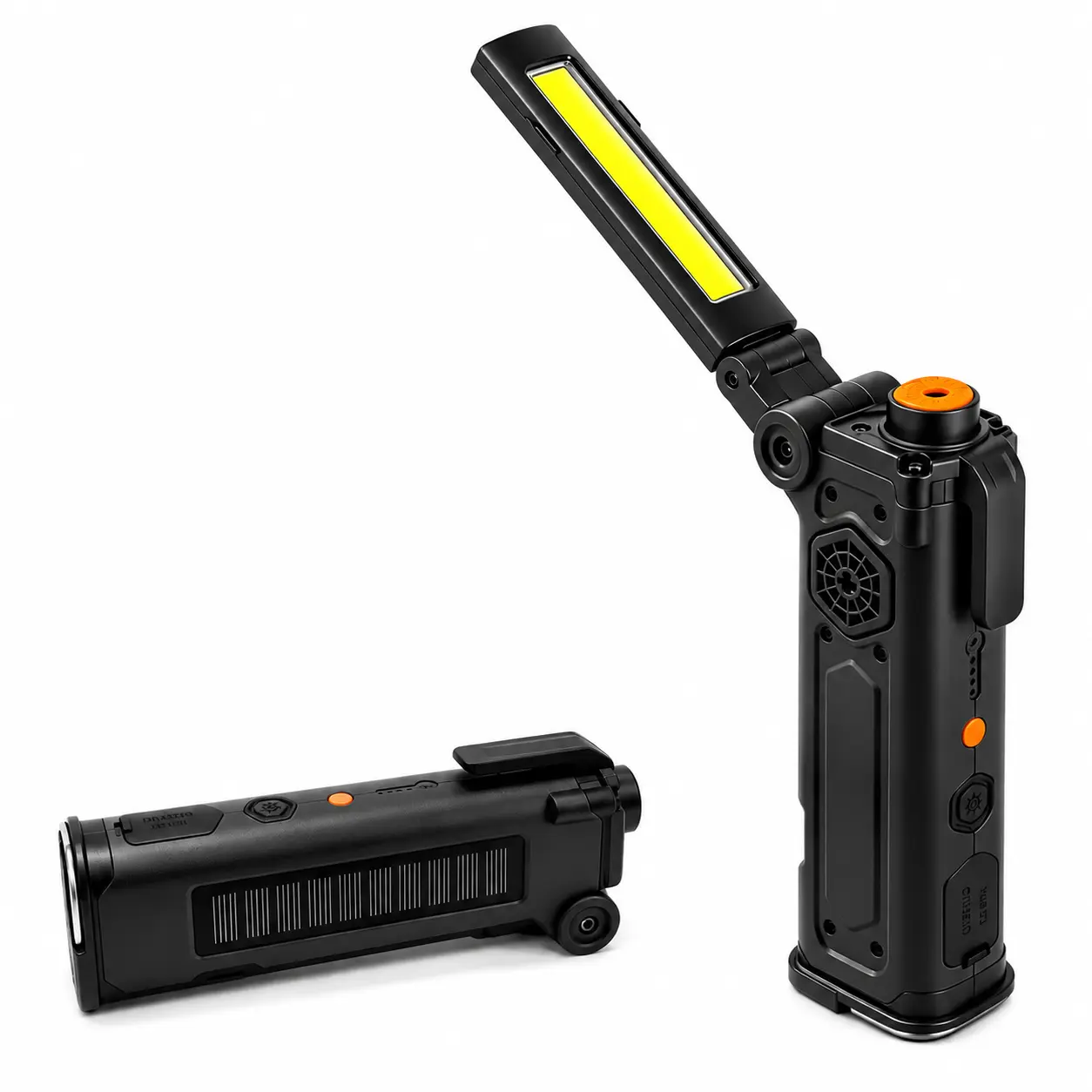 CuLIDing Rechargeable LED Mechanic Work Light - 5000mAh Magnetic Flashlight with Stepless Dimming, SOS Red Strobe, Loud Alarm, Rotatable-Fold Design for Car Repair, Outdoor Camping Emergencies