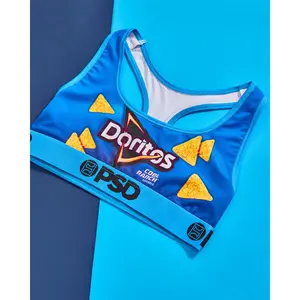 PSD Womens Doritos Cool Ranch Racerback Sports Bra - Comfortable, Breathable, Ultra-light Fabric