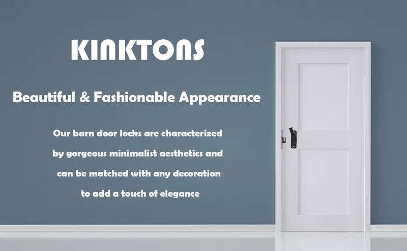 Barn Door Lock Latch, 90 & 180 Degree Heavy Duty Barn Door Latch Hardware Barn Door Locks and Latches Sliding Door Lock Home Safety Gate Locks Fit for Garage, Garden, Bathroom, Cabinet(Black)