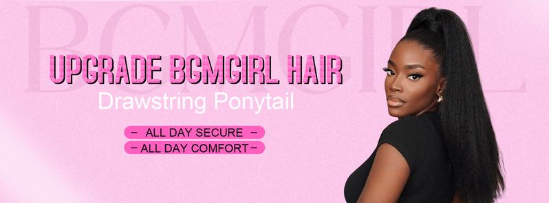 BGMgirl Water Wave High-Density 10-Sec Ponytail Protective Hairstyle Draw-string Ponytail Hair Extensions Ponytail 100% Human Hair