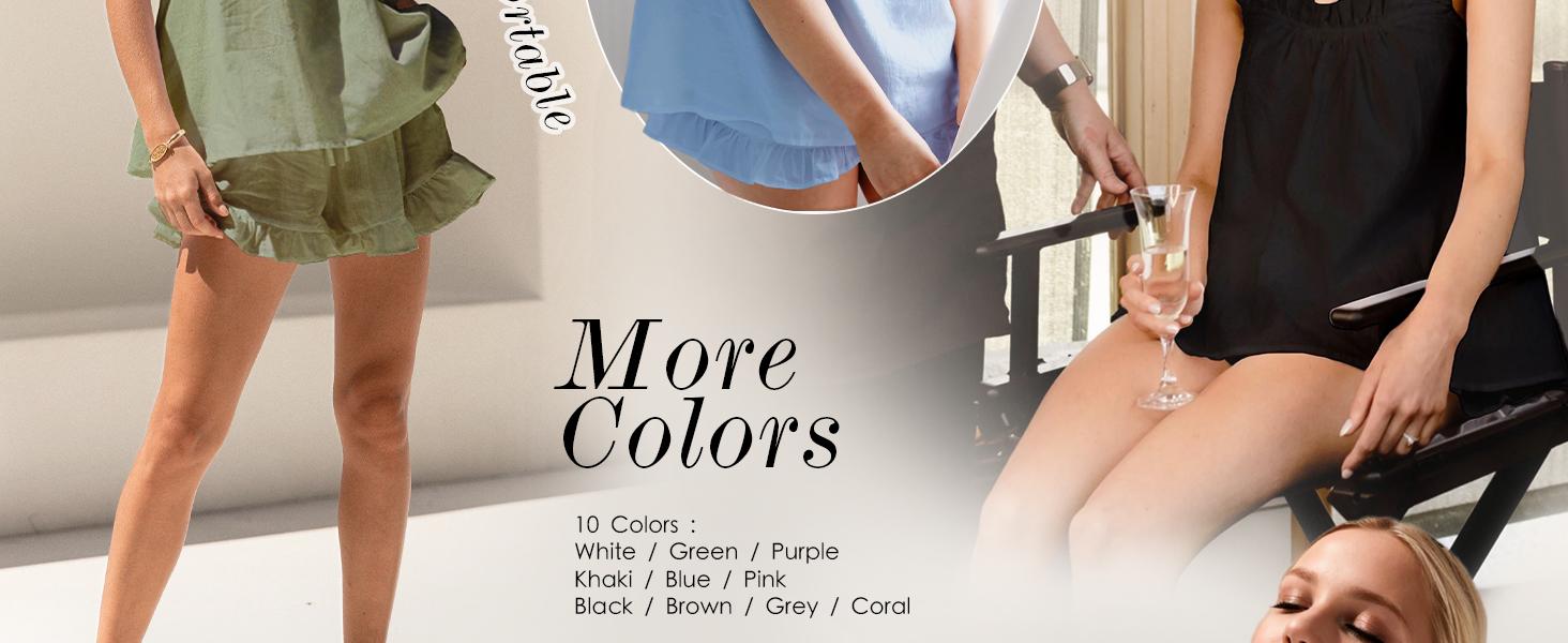 KFUBUO Womens Pajamas Set 2 Piece Ruffle Pj Soft Tank Top and Shorts Sleepwear Set Bridal Pajama for Women Set KFUBUO Womens Pajamas Set 2 Piece Ruffle Pj Soft Tank Top and Shorts Sleepwear Set Bridal Pajama for Women Set