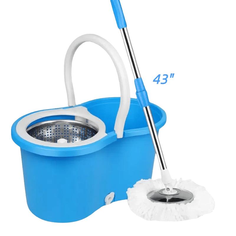 Spin mop large blue white; easy to clean; space-saving; rustproof; waterproof; odor-resistant; durable; lightweight; heavy-duty; hygienic; scratch-resistant