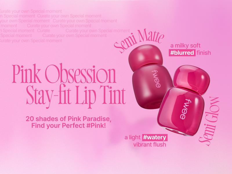 fwee Pink Obsession Stay-Fit Lip Tint | Weightless & Layerable Tint for Smudge-proof, Long-lasting Wear | Soft Blur Finish or Vibrant Flush,  | 20 Colors Makeup