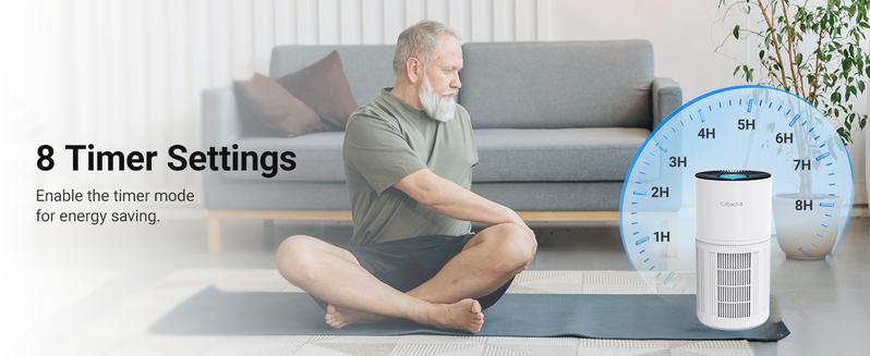 Air Purifiers for Home Large Rooms, Cobectal Air Cleaner with H14 True HEPA 3-in-1 Filter Covers up to 1650ft², Air Quality Sensor, Aroma Function & Sleep Mode, Pet Air Purifier, White