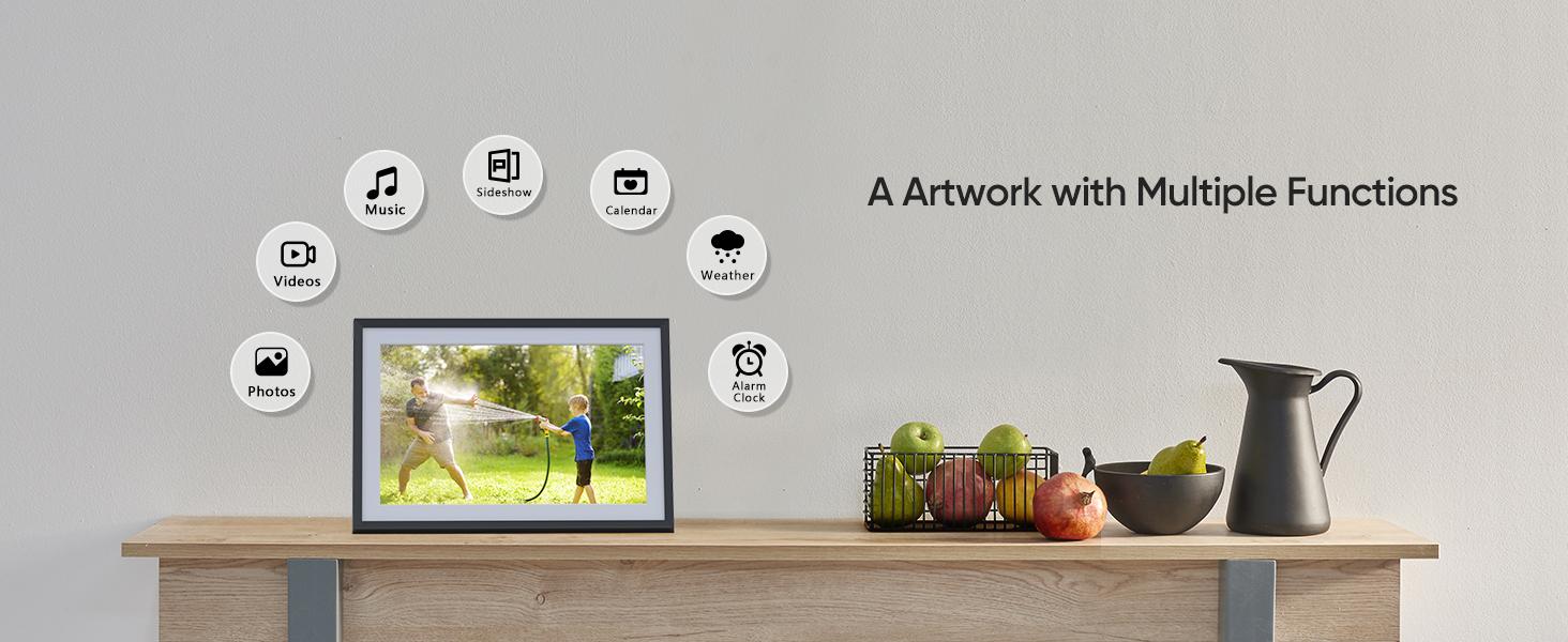 ARZOPA WiFi Digital Photo Frame 10.1 Inch IPS Touchscreen Electronic Photo Frame with 32GB Frameo Digital Picture Frames Share Photos Videos Music Calendar Alarm Auto Rotate Thanksgiving & Christmas Gift Perfect for Family & Friends Home Decor Gift Ideas