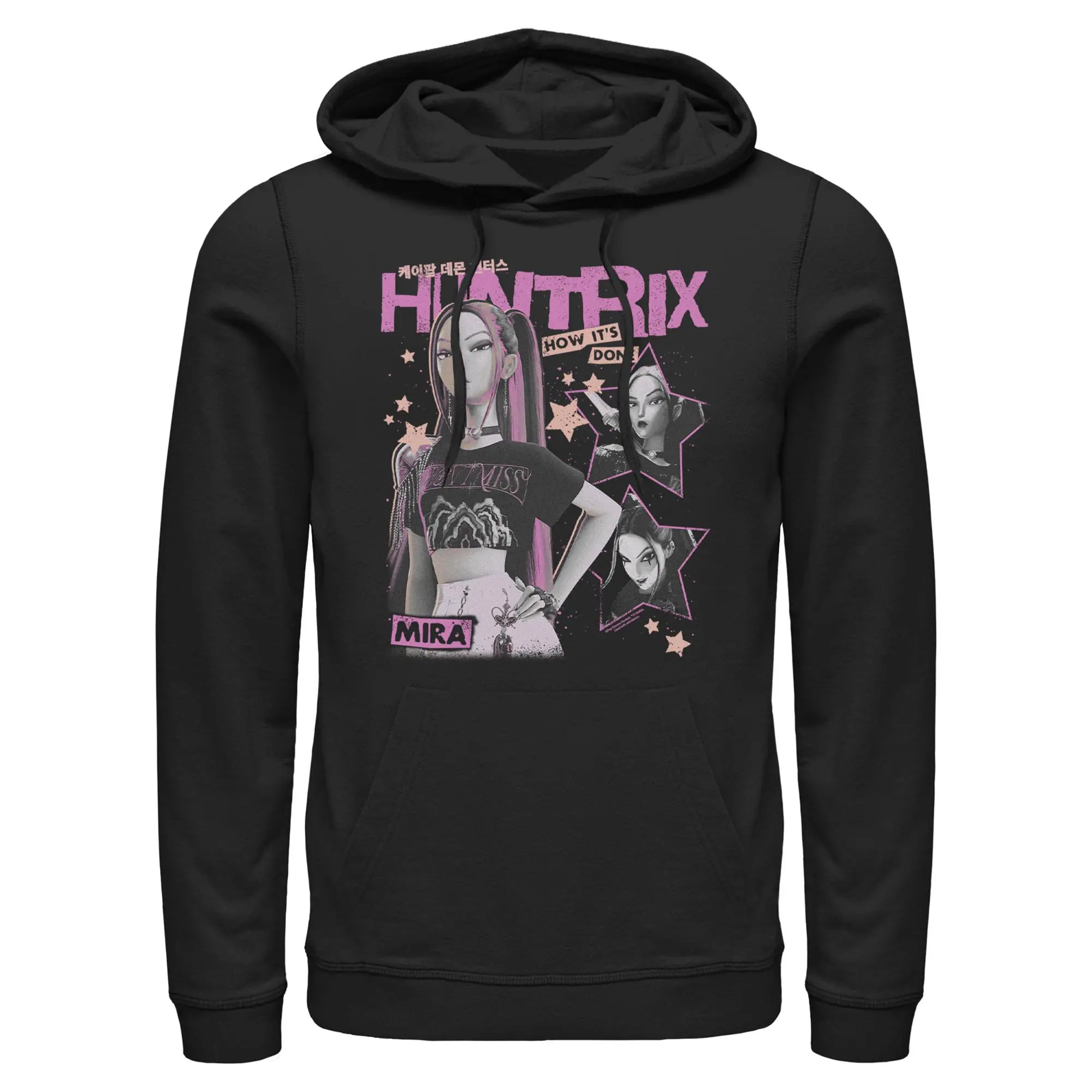 Men's KPop Demon Hunters Pop Star Huntrix Mira Lightweight Long Sleeve Casual Hoodie, Menswear Sweatshirt with Quote Design, Sweatshirts, Pullover