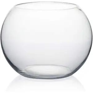 Bowl Glass Vase, Diameter 8", Height 6", Open Width 5", (Multiple Sizes Choices) Clear Bubble Planter Terrarium Fish Bowl for Wedding Event Home Decor, 1 count (VBW0008A)
