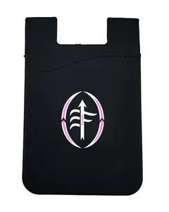 Flag-Up Silicone Cell Phone Card Holder - Stick On, Compatible With Iphone, Samsung, and Andriod - Black, Pink