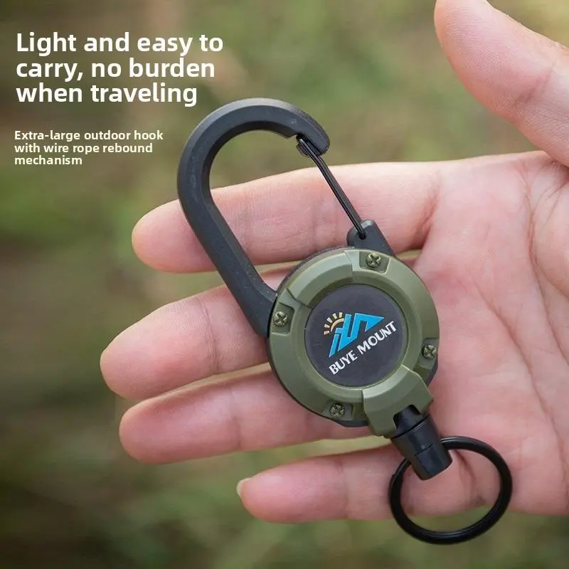 Retractable Key Chain Heavy-Duty Multi-Tool Carabiner Badge Holder, Retractable Key Chain ID Holder, Upgraded Version with 23.62in/60cm Stainless Steel Cord, Unisex, Three Colors Available