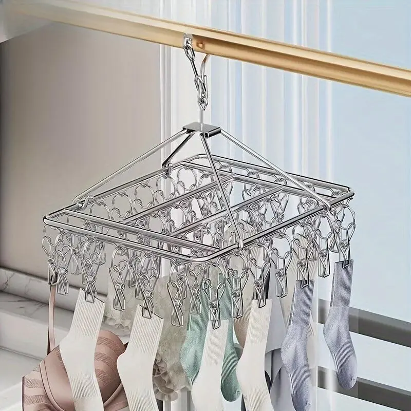 Multi clip style air hangers, Space Saving Hanger, sock drying racks, solid thick household sock clips, underwear and sock balcony drying racks, Multifunctional Clothes Hanger, Space Saver Hangers