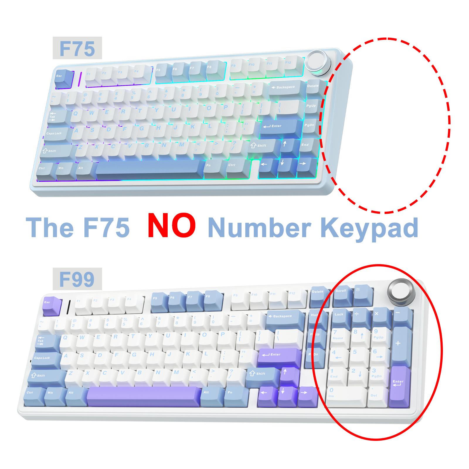 Official AULA F75 75% Wireless Mechanical Gaming Keyboard with Hot Swappable Tri-Mode USB Charging Keyboard RGB Rainbow Backlight Knob Control Gaming Cream Keyboard Budget Keyboard Bluetooth Office PC Accessories  TikTokShopfalldealsforyou