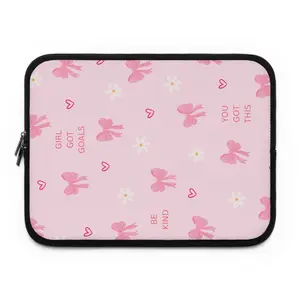 Cute Motivational Laptop Sleeve - Be Kind, Girl Got Goals, You Got This, Laptop Case, Gift for Students, Inspirational Tech Accessory