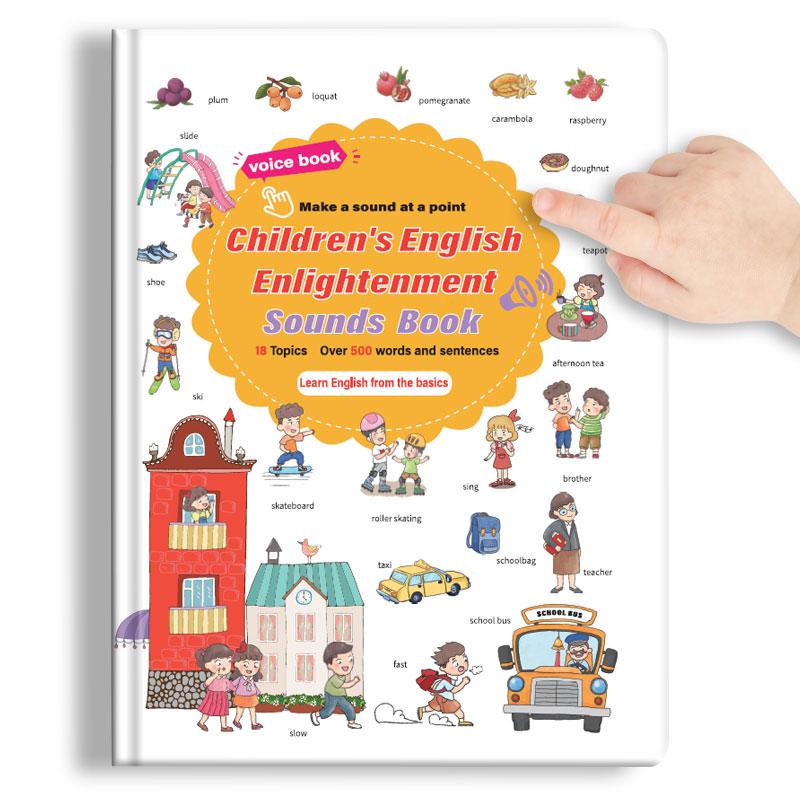 Interactive English Sound Book for Kids! Tap & Listen to 500+ Words in 18 Topics! Fun & Easy Early Learning, Perfect for Toddlers!