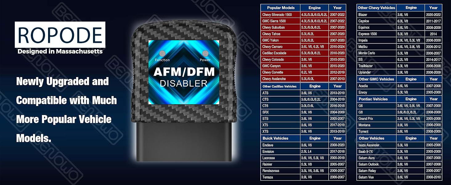 AFM/DFM Disabler,afm delete Compatible with 5.3 Silverado 6.2 Sierra 2007-2022,Active Fuel Management Disable Module,Plug & Play.