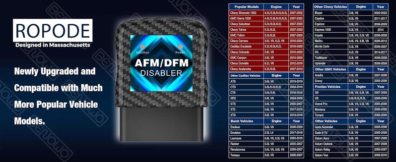 AFM/DFM Disabler,afm delete Compatible with 5.3 Silverado 6.2 Sierra 2007-2022,Active Fuel Management Disable Module,Plug & Play.