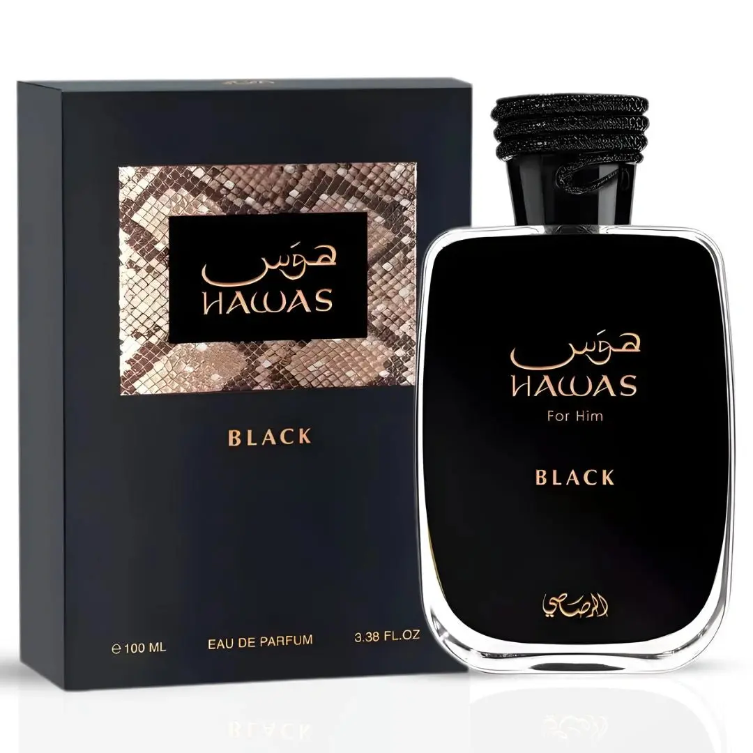 Hawas Black Eau de Parfum Spray 100ml (3.4 oz) by Rasasi Hawas Black Eau de Parfum Spray 100ml (3.4 oz) by Rasasi
