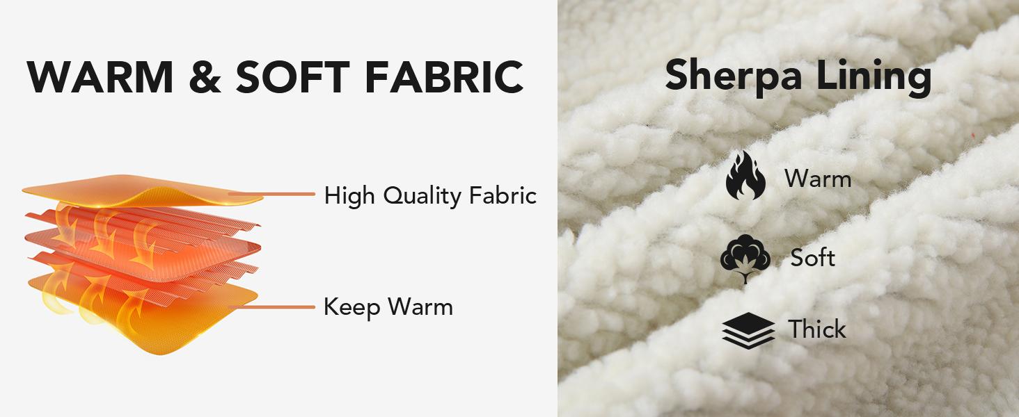 ZITY Men's Fleece Shirt Jacket Wool Sherpa Lined Plaid Design Full Zip Hoodie Winter Coat with Hood and Pockets Classic Style Warm Comfortable Menswear Long Sleeve Checked Garment Tops - Casual