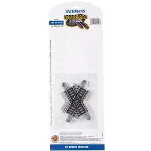 Bachmann 44542 Crossing w/Nickel Silver Rail & Gray Roadbed - E-Z Track(R) -- 60-Degree, HO