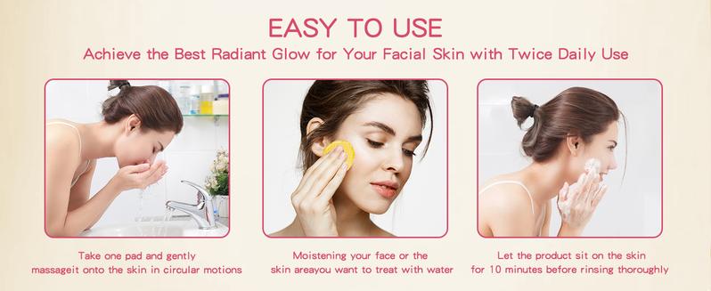 ISTON Turmeric Kojic Acid Cleansing Pads 100Pcs with Olive Oil Hylunaric Acid & Niacinamide for Face & Body Exfoliate Turmeric Cleansing Pads for Dark Spots Balance Skin Water & Oil Anti Wrinkle Scrubs Cleanser