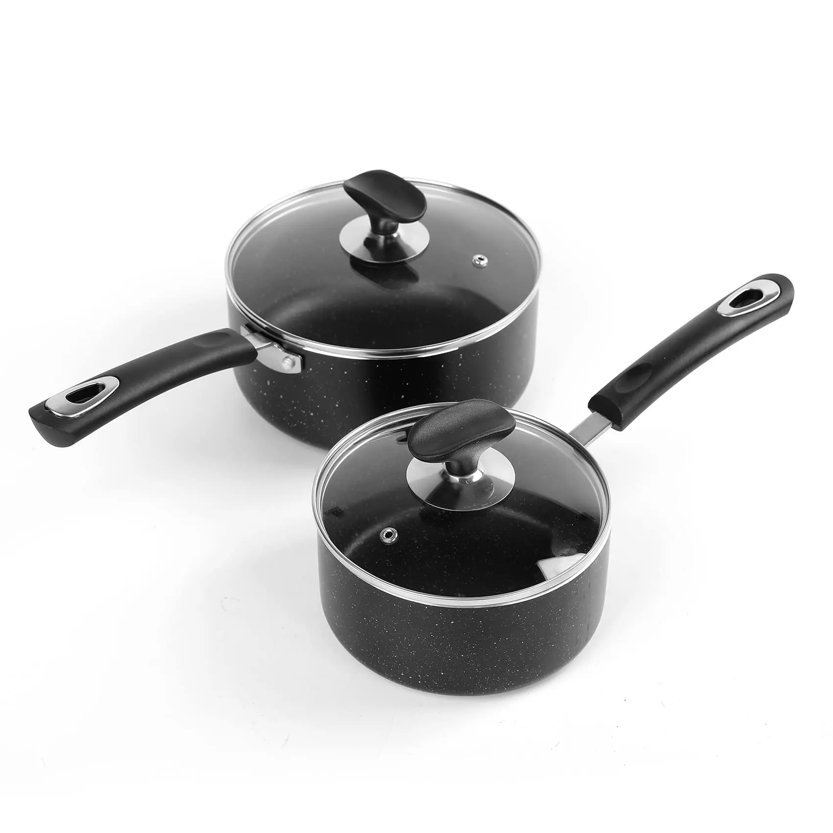 Nonstick Saucepan Set With Lid  Non Stick 1.5qt & 2.5qt Sauce Pan Glass Small Pot For Home Kitchen