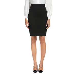 iChosy High Waisted Knee Length Stretch Bodycon Pencil Skirt for Women Business Work Midi Ponte Fitted Skirt