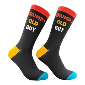 Men's Grumpy Old Guy Socks Funny Sarcastic Fathers Day Graphic Novelty Footwear For Men Funny Graphic Socks Comfortable Fitted Spandex Cotton