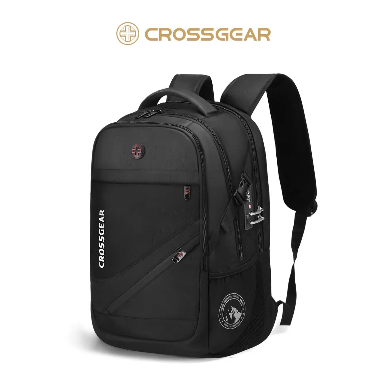 CROSSGEAR School Backpack,Carry on 17.3inch Laptop Compartment and Many Pocket,USB-C/USB-A Charging Ports, Anti-Theft,Water-Resistant, Travel Backpack,Business Computer Bag, Backpack for Men Women,Back to School,Backpack to School,tiktokstockup