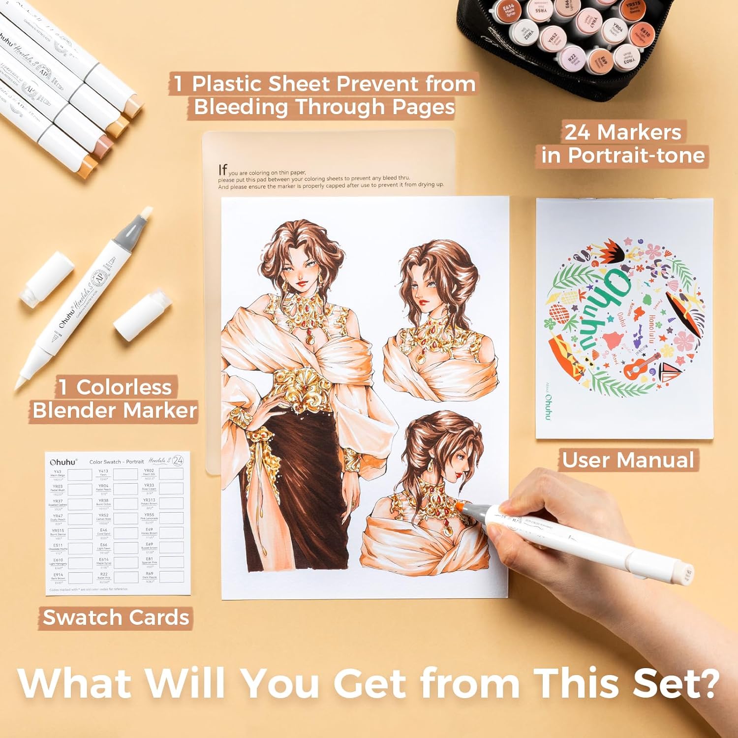 Ohuhu Soft Chisel Alcohol Markers Red Dot Design Award Winner Brush & Soft Chisel Dual Tips Drawing Markers for Artist Beginner Adult Coloring Illustration Sketching -Honolulu S - 24 skin-tone / 48 basic tone / 60 Illustration-color Ohuhu Soft Chisel Alcohol Markers Red Dot Design Award Winner Brush & Soft Chisel Dual Tips Drawing Markers for Artist Beginner Adult Coloring Illustration Sketching -Honolulu S - 24 skin-tone / 48 basic tone / 60 Illustration-color