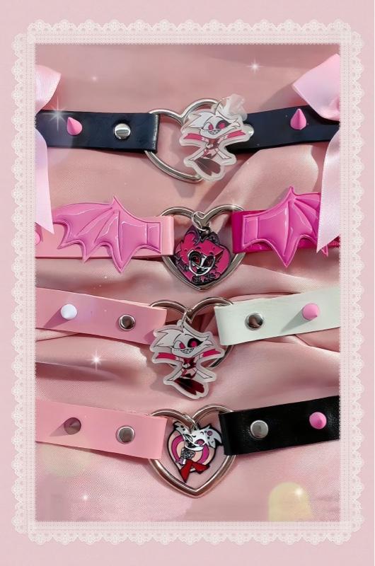 Hazbin Handmade Visual Kei Kawaii Pastel Goth Punk Jfashion Y2K Kawaii Alastor Angel Dust Vox Adam Collar