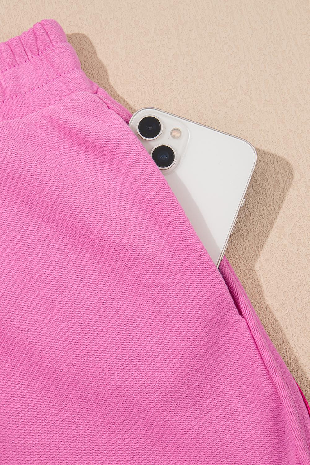 Mntaor Women's  Winteroutfit Comfy Striped Accent Crew Neck Pullover and Shorts Two Piece Loose Fit Set Pajamas Set Family Matching Set Cotton Fabric Loungewear