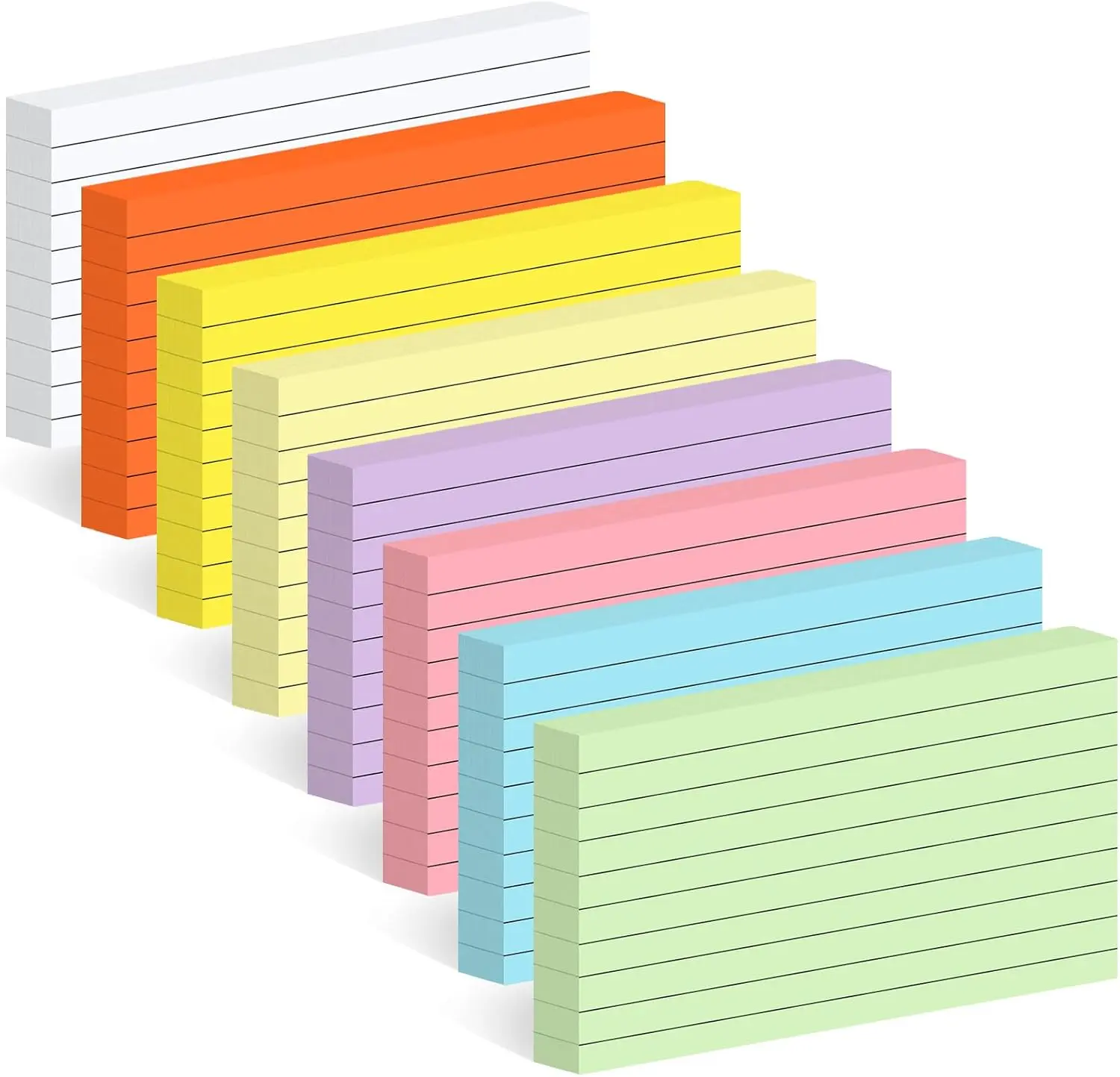 248 Sheets Colored Index Cards 3x5, Double-Sided Blank Notes Flash Cards for Studying, Note Cards 3x5 Lined, Flashcards for Studying, Index Notecards for Office