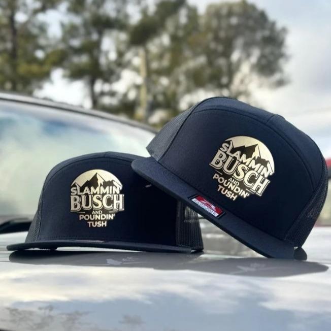 Slammin Busch & Poundin Tush Leather Patch Trucker Hat, Camo/White/Bottomland 7 Panel Trucker Hats, Fitted Unisex Baseball Cap Basic Casual Style | Outdoor Hunter Gift Slammin Busch & Poundin Tush Leather Patch Trucker Hat, Camo/White/Bottomland 7 Panel Trucker Hats, Fitted Unisex Baseball Cap Basic Casual Style | Outdoor Hunter Gift
