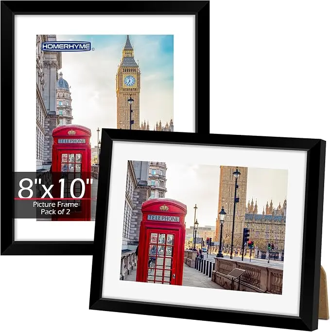 Diploma Frame, 8.5 by 11 Black Picture Frames, Certificate Frame with Clear Plexiglass, 8.5 x 11 Photo Graduation Degree Record Magazine Frames for Collage Gallery Home Wall Decor, 2 Pack