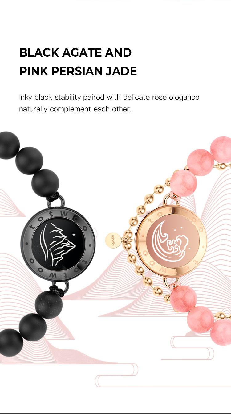 Totwoo Magic Smart Jewelry Long Distance Touch Bracelets with Matching Beads Functional Love Connect Gift for Boyfriend Girlfriend or Family