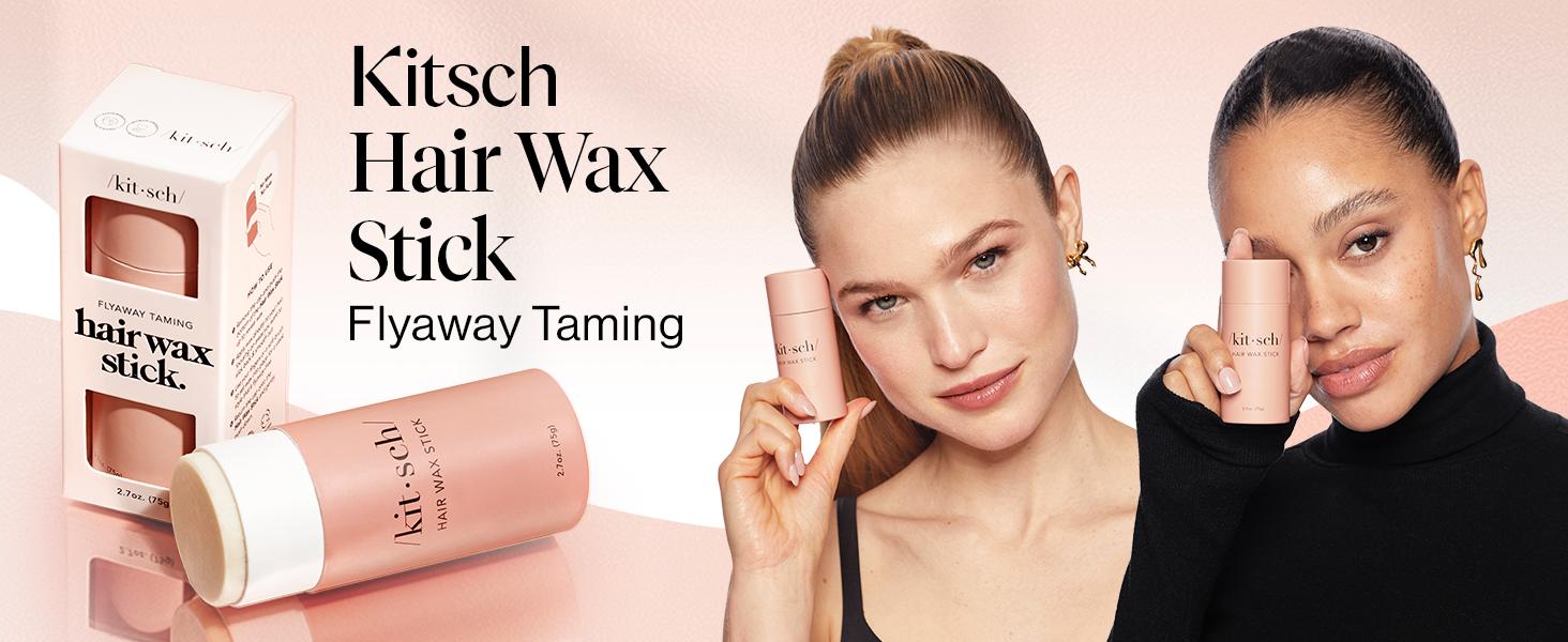 Kitsch Hair Wax Stick for Women & Men - Hair Slick Back Stick, Anti-Frizz and Fly Away Hair Tamer, No Residue Hair Finishing Stick for Flyaways
