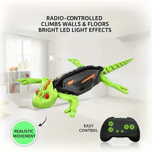 RC Wall Climbing Gecko Toy, Remote Control Crawling Lizard for Kids Ages 3+ Interactive Puppy shark sport Sensing Stunt Car budget