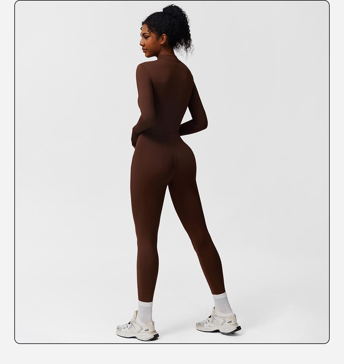 Women's Solid Zip-Up Skiing Jumpsuit by MFVIM - Casual Sporty Long-Sleeve Jumpsuit for Skiing and Cycling, Ladies' Activewear for Fall and Winter Workout Gym Clothing SpringStatements