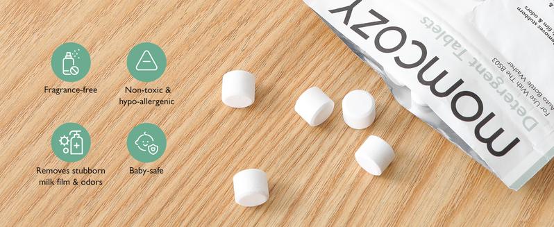 Momcozy Official Washing Block for Momcozy KleanPal Pro Baby Bottle Washer, 120 Detergent Tablets