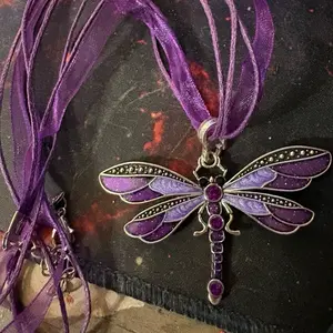 Purple dragonfly necklace