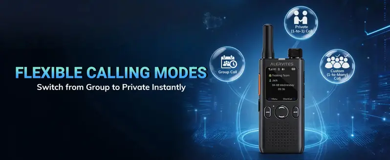 BAOFENG AT1 Slim PoC Business Walkie Talkie for Adults (12 Years Above) - 5G/4G Connectivity, Built-in Rechargeable Li-ion Battery, 5000+ Mi Unlimited Range, App-Controlled, Encrypted Chat, Lightweight for Long Shifts, Ideal for Trucks, Casual Daily Use