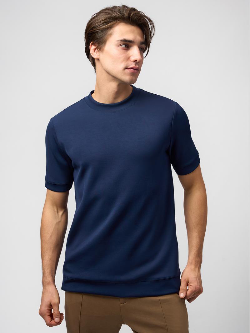 Fioboc Men's Crewneck Modal Short Sleeve Tee, Essential Top Slim Fit Casual Shirt