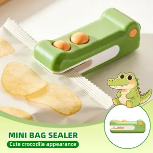 Mini Snack Bag Sealing Machine, 2 in 1 Heat USB Rechargeble Snack Bag Sealer, Mini Bag Sealer with Cutter and Magnet, Portable Resealer Machine for Snack Plastic Bags Chip Food Storage Travel