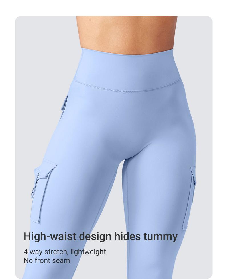 YEOREO CoreFlex High Waist Cargo Leggings for Women with Pockets Seamless Scrunch Butt Lift Yoga Gym Tights Fitness Pants