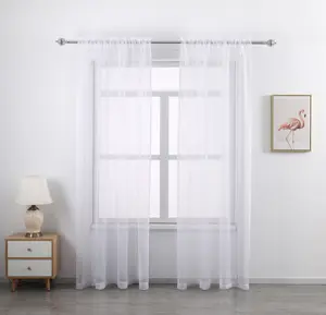 2 Pieces Solid Color Thin Special Yarn, Easy to Install with Rod, Semi-Transparent, Privacy Protection, Rustic Country Farmhouse Style, Suitable for Living Room and Bedroom Decoration Window Screen