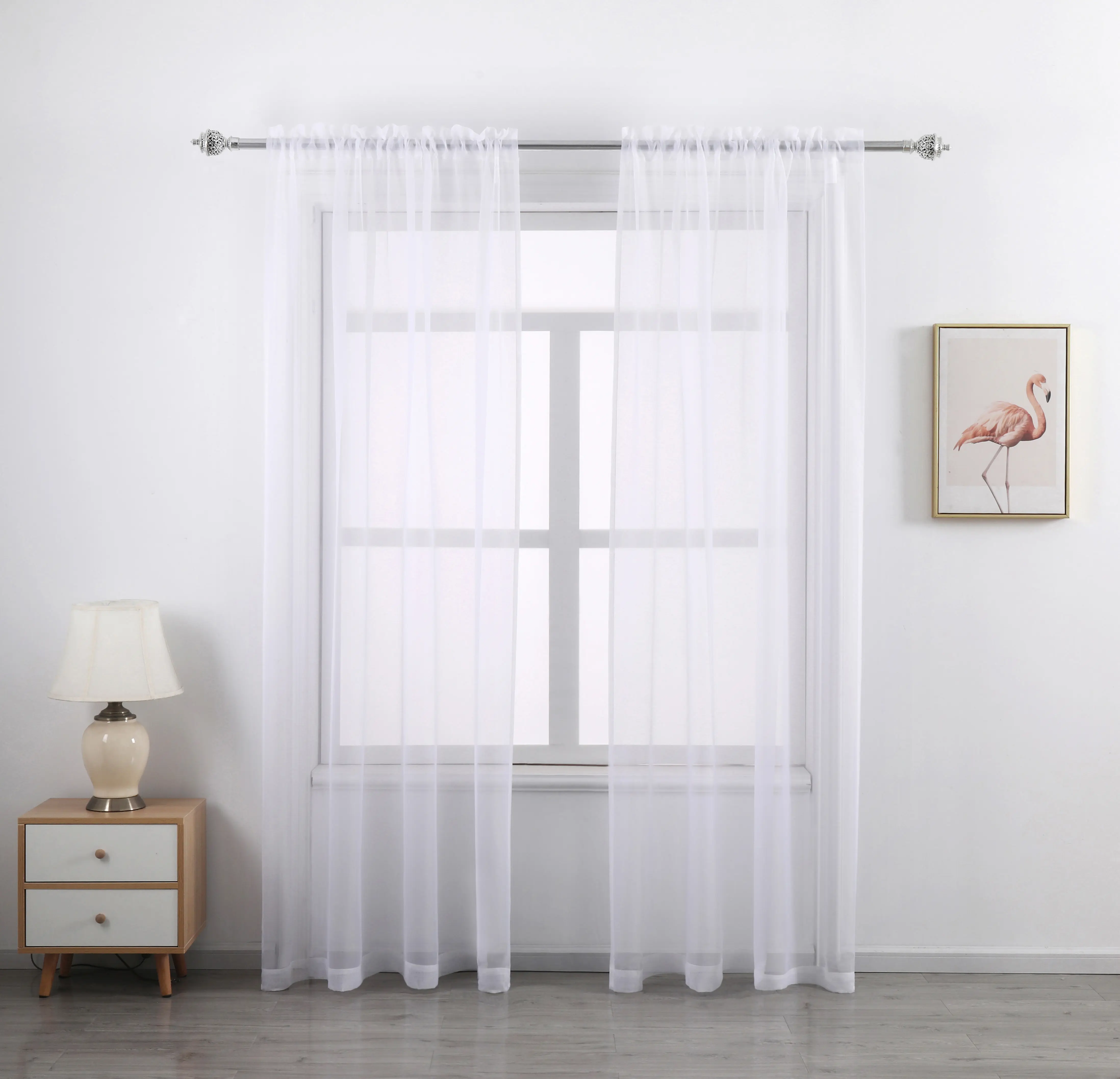 2 Pieces Solid Color Thin Special Yarn, Easy to Install with Rod, Semi-Transparent, Privacy Protection, Rustic Country Farmhouse Style, Suitable for Living Room and Bedroom Decoration Window Screen