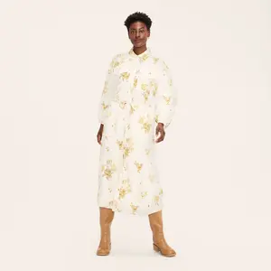 Women's Floral Long Sleeve Utility Midi Shirt Dress - Woolrich