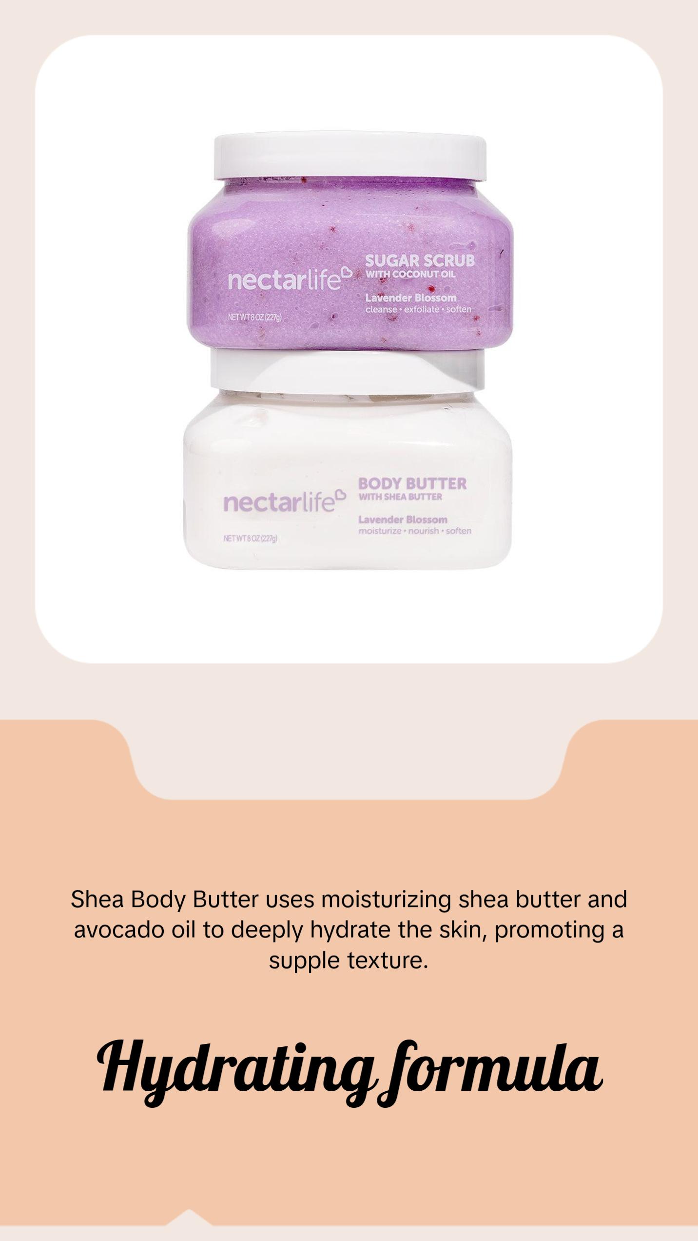 Sugar Body Scrub & Shea Body Butter Duo Set for Smooth and Supple Skin Apricot Avocado Body Care Moisturizing Sugar Glow skin  soothing