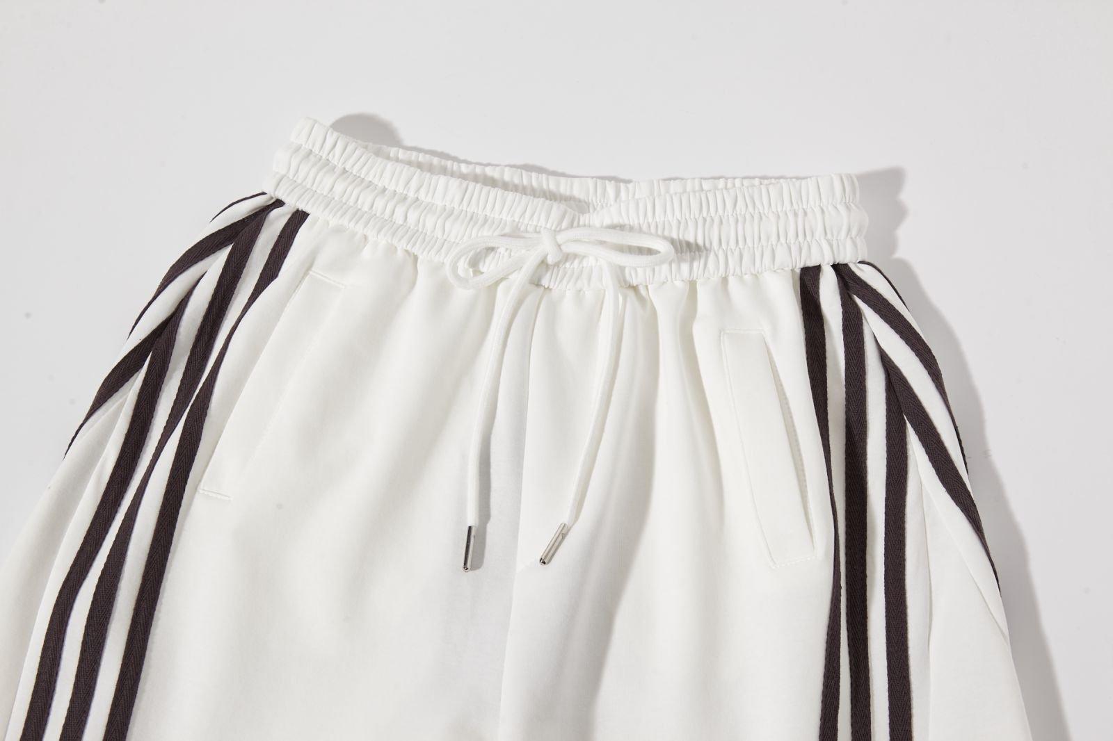 Flooo Loose Wide Leg Striped Track Pants Women's Casual Streetwear Joggers with Elastic Waistband & Side Pockets for Workout Clothes